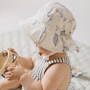 Pehr Unisex Life Aquatic Cotton Bucket Hat - Baby Size 6-12 months - NWT